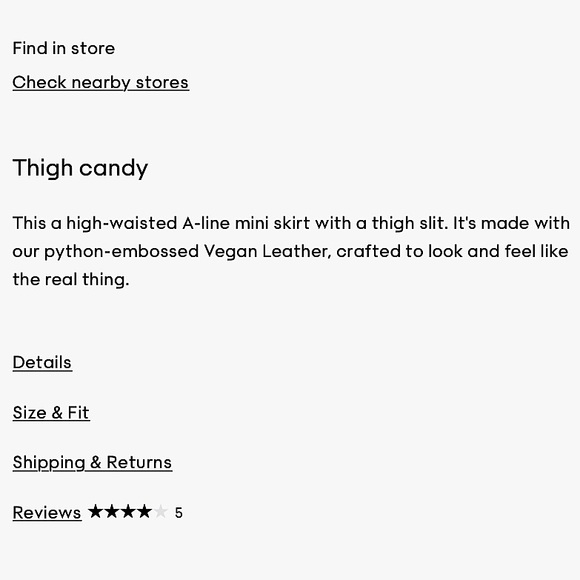 Aritzia Wilfred New Patio Leather Mini Skirt High Waisted Vegan Cocktail Python - Picture 13 of 15